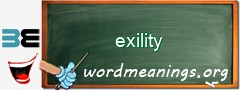 WordMeaning blackboard for exility